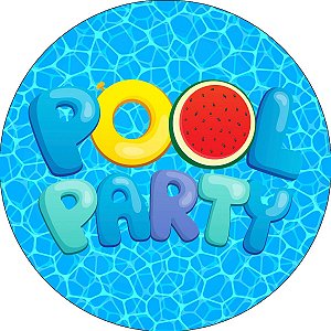 Painel Redondo Tecido Sublimado 3D Pool Party WRD-3356