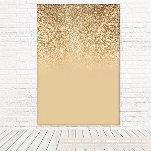 Painel Retangular Tecido Sublimado Bege Efeito Glitter Ouro Ligth 3D - 1,50 X 2,20 WRT-2220