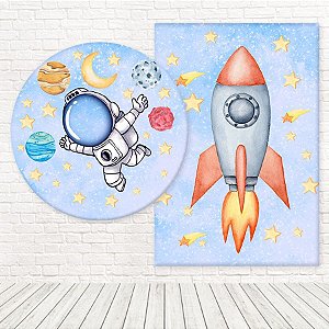 Kit Painéis Casadinho Tecido Sublimado 3D Astronauta WPC-252