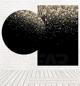 Kit Painéis Casadinho Tecido Sublimado 3D Glitter Preto Dourado WPC-150