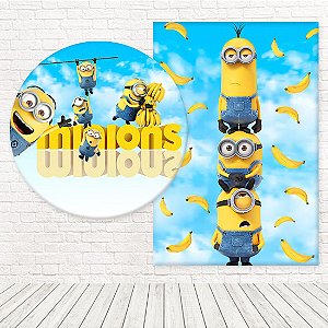 Kit Painéis Casadinho Tecido Sublimado 3D Minions WPC-253