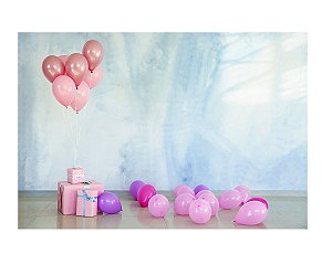 Fundo Fotográfico Tecido Sublimado Newborn 3D Balões e Bexigas 2,20x1,50 WFF-402