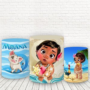 Trio de Capas Cilindros Tecido Sublimado Moana WCC-063