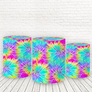 Trio de Capas Cilindros Tecido Sublimado Tie Dye WCC-040