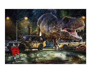 Fundo Fotográfico Tecido Sublimado Gigante 3D Dinossauro 3,00x2,50 Horizontal WFG-542