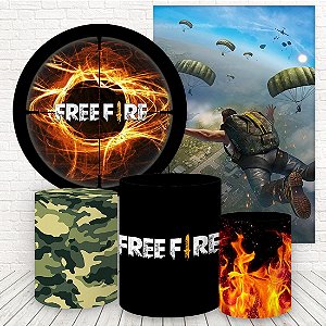 Kit 2 Painéis e Capas Tecido Sublimado Free Fire WKPC-322