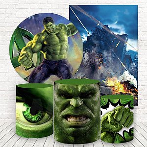 Kit 2 Painéis e Capas Tecido Sublimado Hulk WKPC-098