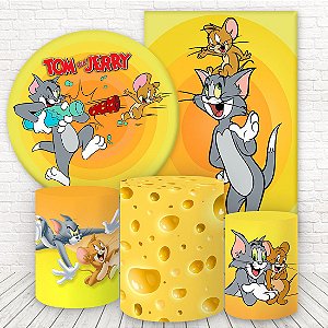 Kit 2 Painéis e Capas Tecido Sublimado Tom e Jerry WKPC-406