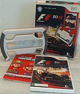 Volante Nintendo Wii + Jogos F1 na Caixa + Manual