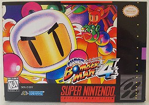 Cartucho Super Bomberman 4 na Caixa com Berço