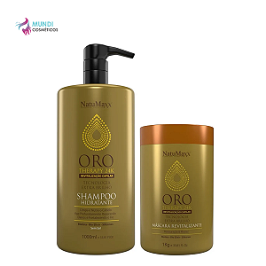 Kit Oro Therapy 24k Shampoo 1l e Máscara 1kg Natumaxx