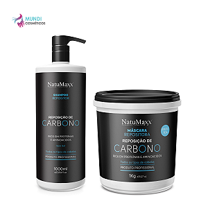 Kit Reposição De Carbono Shampoo 1l E Máscara 1kg Natumaxx