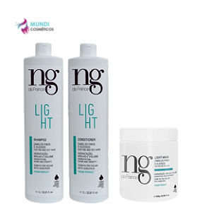 Kit Light Shampoo, Condicionador e Máscara Ng de France 1L