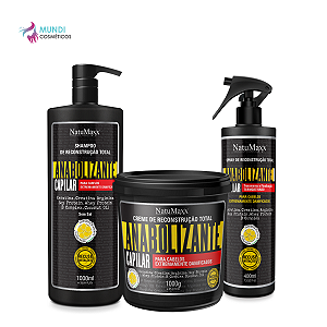 Kit Shampoo 1l, Máscara 1kg e Spray Anabolizante Natumaxx