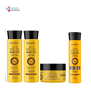 Combo Anti Volume Banana Aveia E Mel Natumaxx 300gr 4 Passos