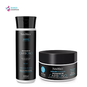 Kit Carbono - Shampoo 300ml + Máscara 300g Natumaxx