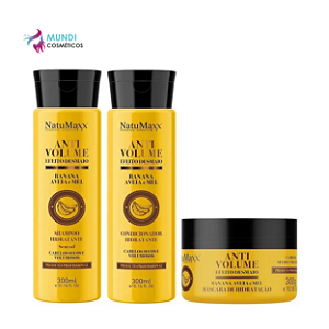 Kit Anti Volume Shampoo Condicionador Máscara Banana E Mel 300ml