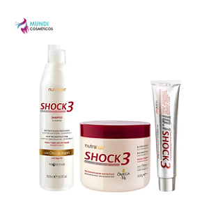 Kit Nutra Hair Shock3 Máscara Shampoo E Complexo Finalizador