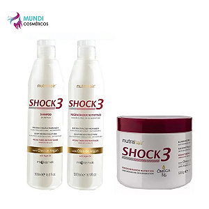 Kit Shock3 500ml + Blindagem Regeneradora 500gr - Nutra Hair