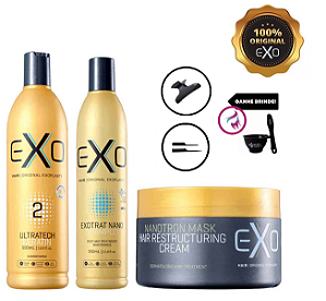 Exo Hair Explastia Passo 2 500ml + Kit Exotrat Pós Quimica