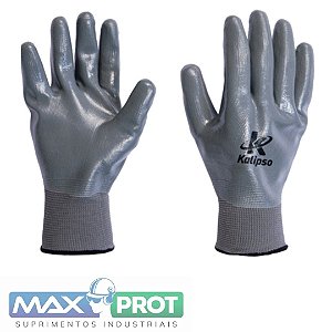 LUVA DE NYLON COM BANHO NITRILICO TOTAL NBR PRO CA:35770 - KALIPSO