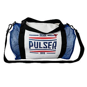 Bolsa Média Treino Fitness Academia - Branco com Azul Sport - Pulser