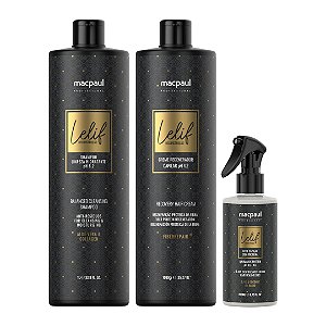 Kit Shampoo de Limpeza Creme regenerador Leite Capilar com Proteínas Lelif Reconstrução