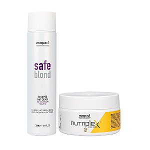 Kit Tratamento Blond Perfect Shampoo Safe Blond 300ml e Máscara Nutriplex nº3 Macpaul.