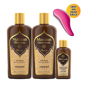 Kit Especial Shampoo Condicionador E Óleo De Argan Marrocan Argan