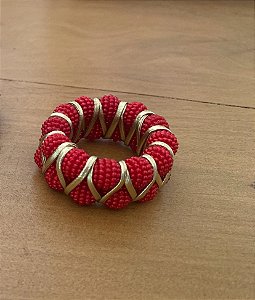 Porta-Guardanapo Miçangas Vermelhas