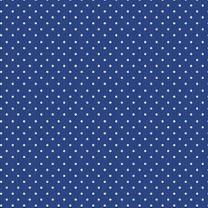 Sintético Corano Estampado Bolinhas Azul Marinho - 1,40Mt de Largura