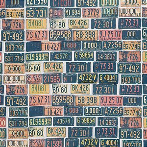 Sintético Corano Estampado Placas - 1,40Mt de Largura