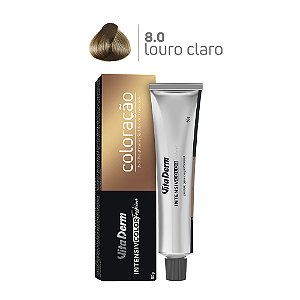 Coloração Profissonal 8.0 Louro Claro 60gr - Vita Derm