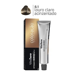 Coloração Profissonal 8.1 Louro Claro Acizentado 60gr - Vita Derm