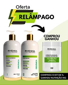 Compre Shampoo 1 Litro e Progressiva Orgânica de 1 litro e ganhe Nutrição de 1kg)