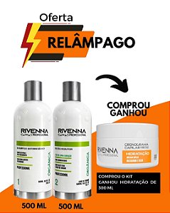 Compre Shampoo Antirresíduo 500 ml+ Progressiva Rivenna Orgânica 500 ml e ganhe Máscara de Hidratação de 300g