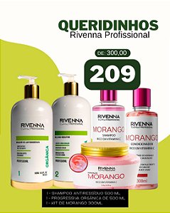 SHAMPOO ANTIRRESIDUO 500ML + PROGRESSIVA ORGANICA 500ML + KIT DE MORANGO 300 ML
