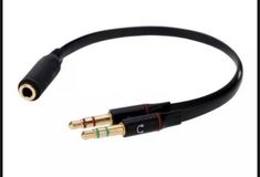 Adaptador Cabo P2 Fêmea para P2 Microfone e Fone