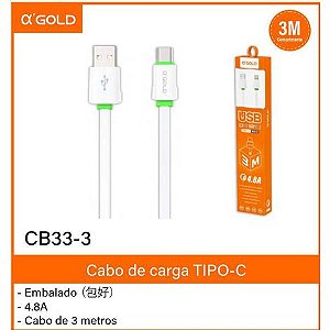 Cabo Tipo-C Agold CB33 - 3 Metros