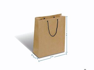 Sacola Papel Kraft Vertical - (LAP - 16 x 20 x 6,5 cm)