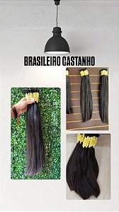 Cabelo Humano Brasileiro Regional Cor castanho • 55 cm • 100 g