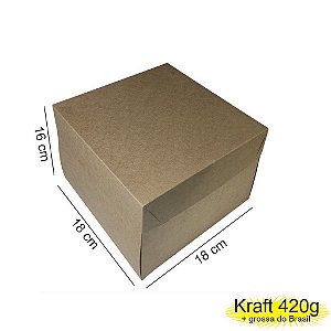 Caixa 18x18x16 0105 Kraft 420g - com tampa Kraft (10 unid)  Cod  - 1193