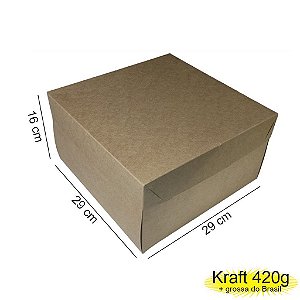 Caixa 29x29x16 0105 Kraft 420g - com tampa Kraft (10 unid)  Cod  - 1197