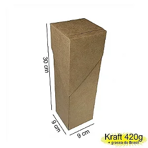 Caixa 09x09x30 0192 Kraft 420g Garrafa   Cod - 1153