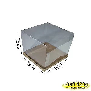 Caixa 16x16x12 1505 Kraft 420g - c/ tampa Cúpula PVC - Cod 1190