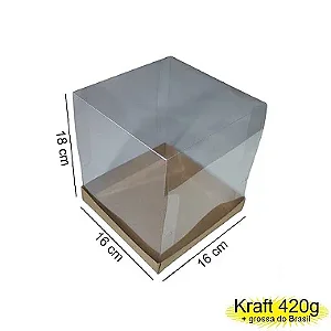 Caixa 16x16x18 1505 Kraft 420g - c/ tampa Cúpula PVC - Cod 1191