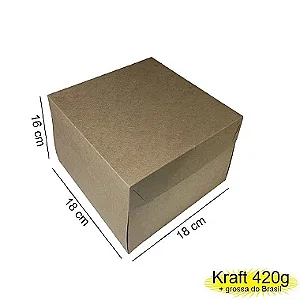 Caixa 18x18x16 0105 Kraft 420g - com tampa Kraft (5 un) - Cod 1193