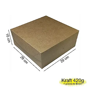 Caixa 29x29x10 0105 Kraft 420g - com tampa Kraft - Cod 1196