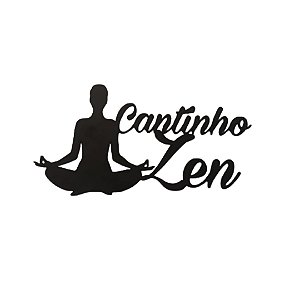 Cantinho Zen Preto Fosco Placa Decorativa em MDF