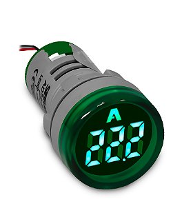 Amperímetro Digital AD22-22AM-G 22mm Verde de 0-100A - Alimentação 60~380Vca